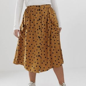 Asos Curve - polka dot skirt oversized pockets